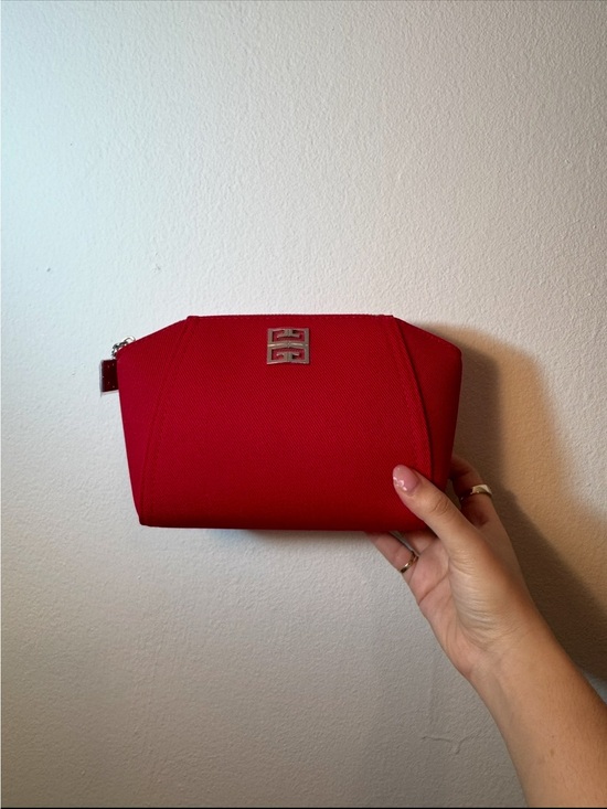 Givenchy Handbags - Givenchy Red Logo Zip Pouch